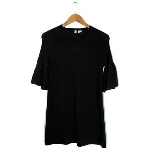 Anthropologie Moth Mini Sweater Dress Sz. XS Ruffle Bell Sleeve Mock Neck